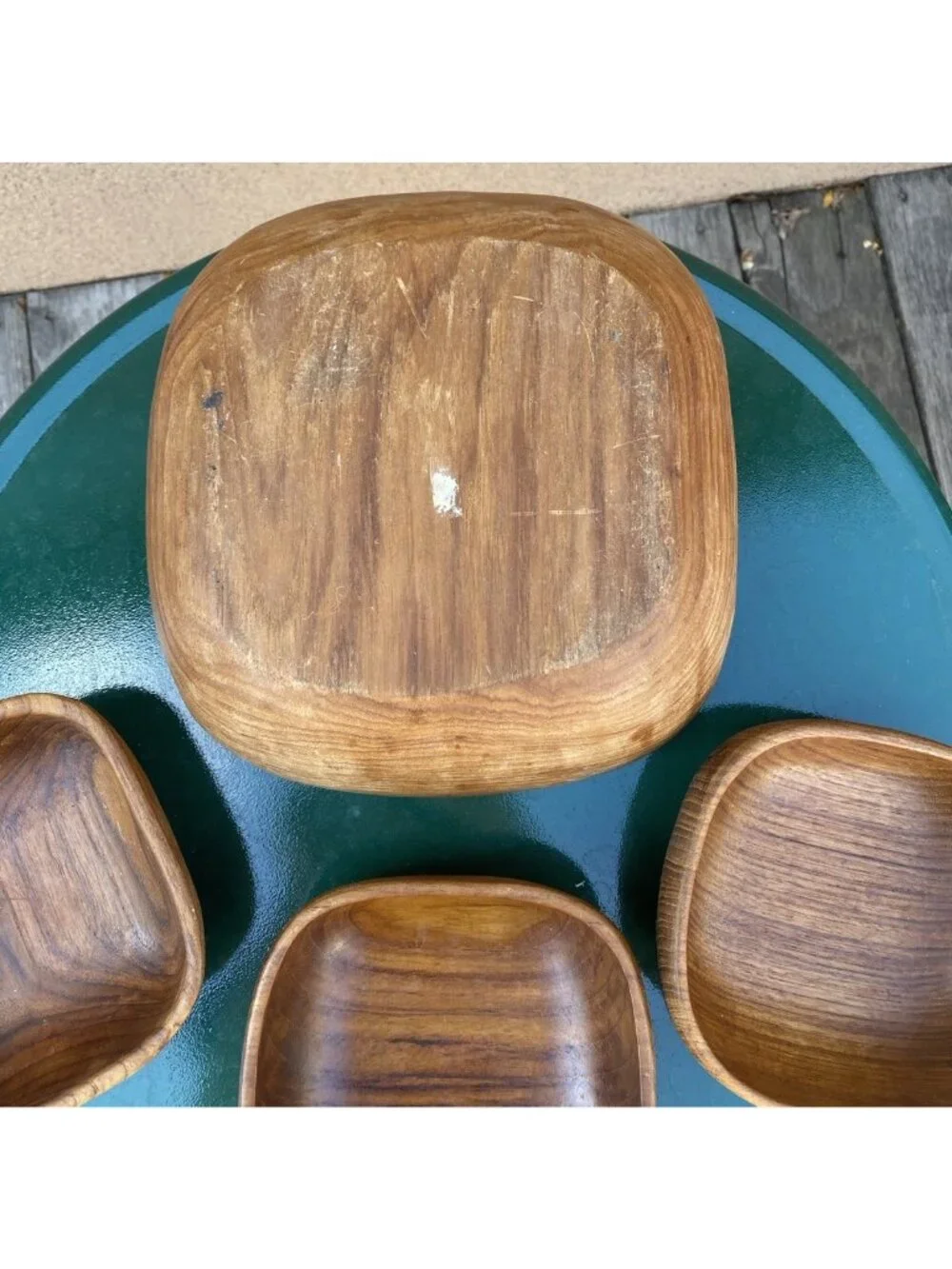 Teak Serving Salad Bowl 3 Individual Teak Bowls